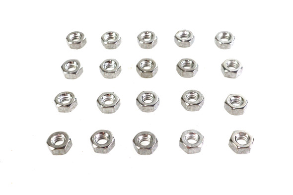 V-Twin - 37-8110 - Hex Nuts 1/4 inch-20 Chrome