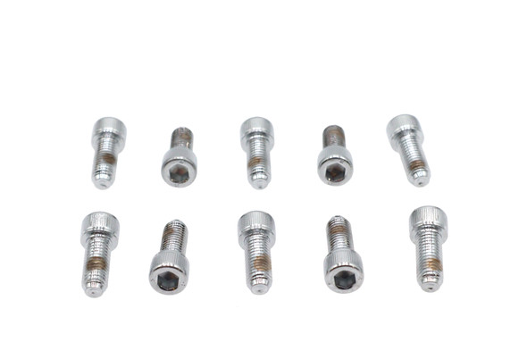 V-Twin - 37-8324 - Allen Socket Cap Bolt Knurled Chrome 1/4 inch x 5/8 inch