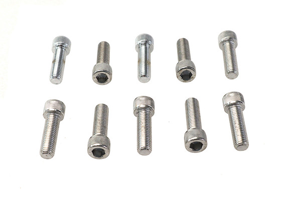 V-Twin - 37-8334 - Allen Socket Cap Bolt Knurled Chrome 5/16 inch X 1 inch