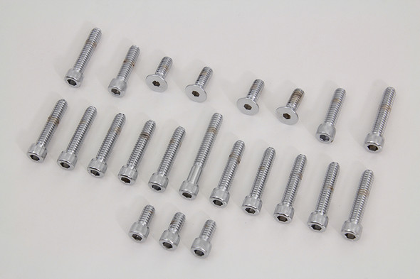 V-Twin - 37-8505 - Cam and Primary Cover Dress Up Chrome Screw Kit