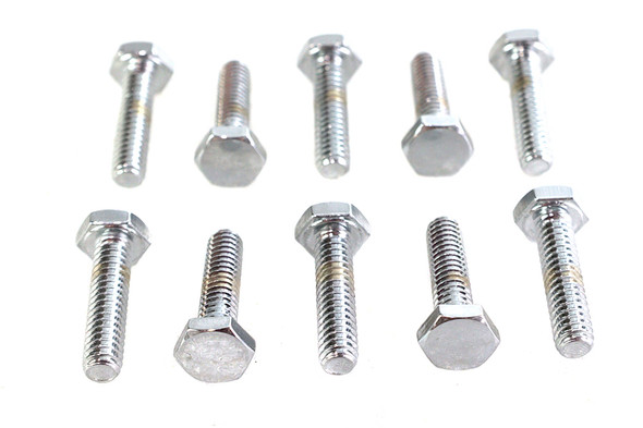 V-Twin - 37-8605 - Hex Cap Bolts Chrome  1/4 inch x 1 inch