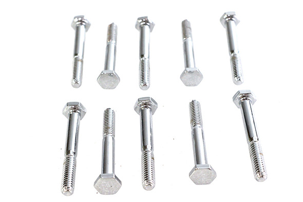 V-Twin - 37-8609 - Hex Cap Bolts Chrome 1/4 inch x 2 inch