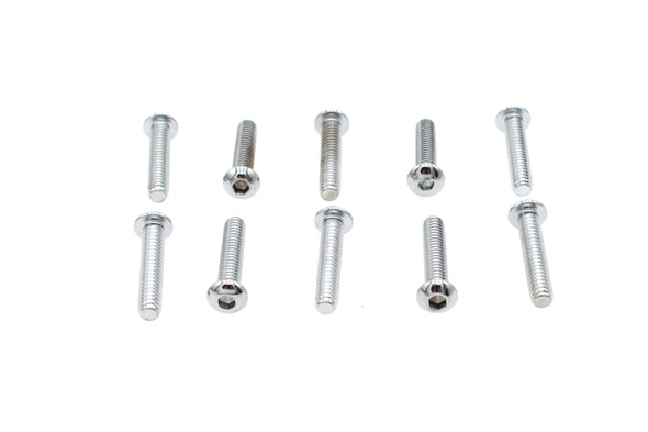 V-Twin - 37-8705 - Allen Button Head Screws Chrome 1/4 inch X 1-1/4 inch