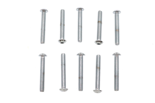 V-Twin - 37-8707 - Allen Button Head Screws Chrome 1/4 inch X 1-3/4 inch