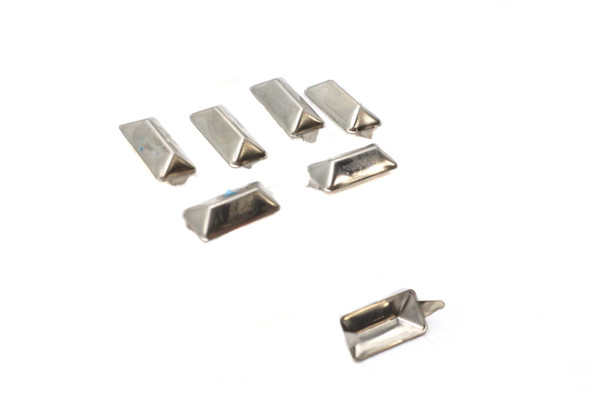 V-Twin - 37-8849 - 3/4 inch Oblong Bevel Saddlebag Spots Nickel