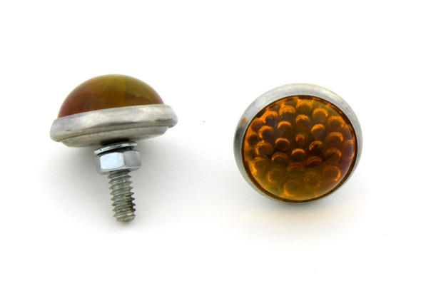 V-Twin - 37-8894 - License Plate Frame Reflectors Amber Glass