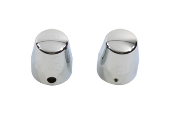 V-Twin - 37-8908 - Chrome Rear Axle Caps Smooth Style