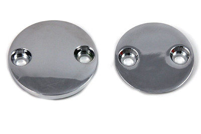 V-Twin - 37-8992 - Primary Cover Chrome Inspection Cover Set - Fits 1991-1993 Harley-Davidson XL