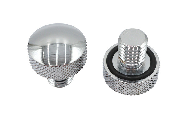 V-Twin - 37-9125 - Knurled Seat Tab Mount Knob Set - Fits 1986-2005 Harley-Davidson FLST, 1984-2005 FXST
