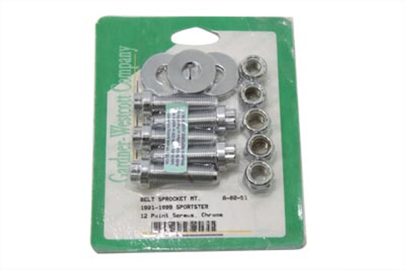 V-Twin - 37-9254 - Pulley Bolt Kit Chrome