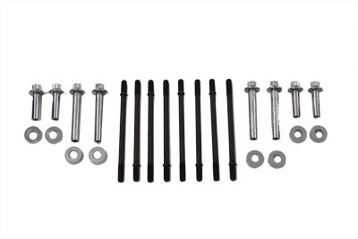 V-Twin - 37-9521 - Cylinder Hardware Kit Chrome - Fits 1984-1991 Harley-Davidson FLT, FXR, 1991 FXD, 1986-1991 FLST, 1984-1991 FXST