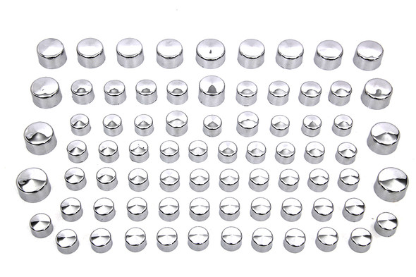 V-Twin - 37-9526 - Wyatt Gatling Chrome Bolt Cap 75 Piece Cover Kit
