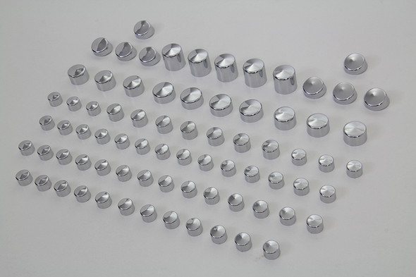 V-Twin - 37-9528 - Wyatt Gatling Chrome Bolt Cap 76 Piece Cover Kit - Fits 2006-2017 Harley-Davidson FXD