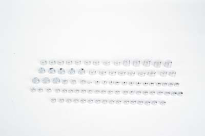 V-Twin - 37-9529 - Wyatt Gatling Chrome Bolt Cap 86 Piece Cover Kit - Fits 1999-2005 Harley-Davidson FXD