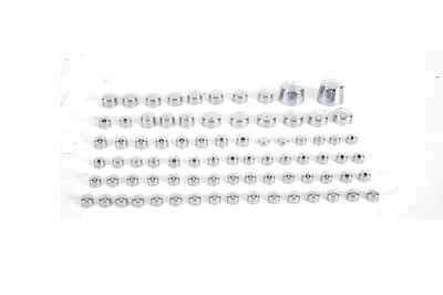V-Twin - 37-9530 - Wyatt Gatling Chrome Bolt Cap 81 Piece Cover Kit - Fits 2007 Harley-Davidson FXST, FLST