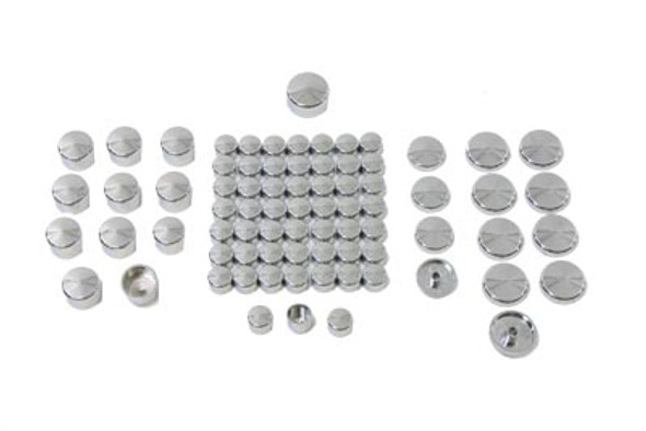 V-Twin - 37-9532 - Chrome Bolt Cap 77 Piece Cover Kit