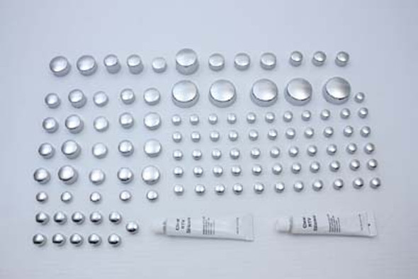 V-Twin - 37-9533 - Chrome Bolt Cap 74 Piece Cover Kit