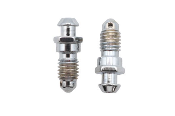 V-Twin - 3705-2 - Brake Caliper Bleeder Screws Chrome