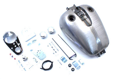 V-Twin - 38-0190 - Bobbed 4.0 Gallon Gas Tank Kit - Fits 1995-2005 Harley-Davidson FXD (carbureted models only)