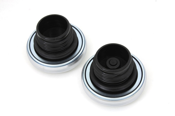 V-Twin - 38-0321 - Ratcheting Style Gas Cap Set Vented and Non-Vented Chrome