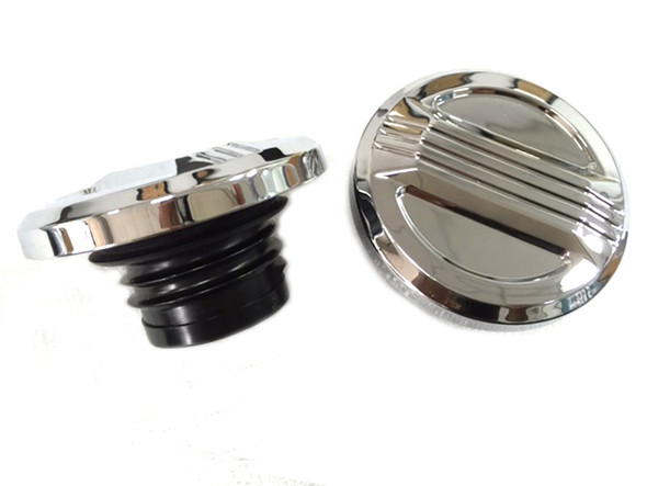 V-Twin - 38-0493 - Air Flow Gas Cap Set Chrome