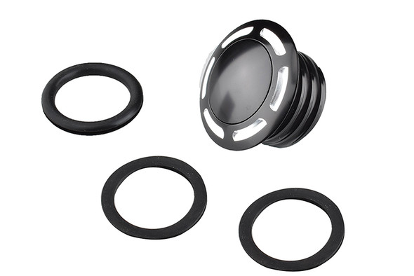 V-Twin - 38-0669 - Slot Pop Up Vented Gas Cap Black