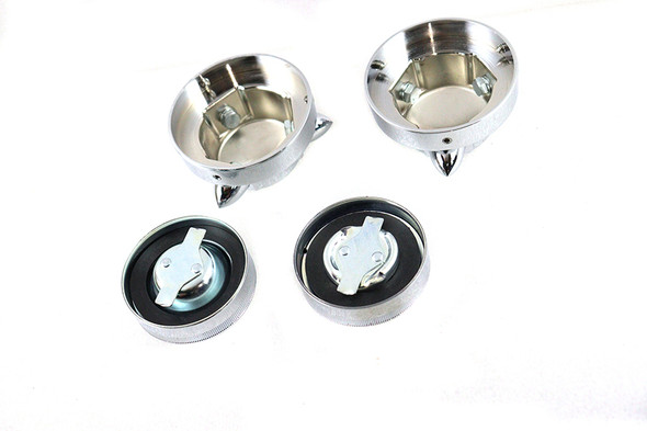 V-Twin - 38-1283 - Krommet Gas Cap Set - Fits 1965-1982 Harley-Davidson FL