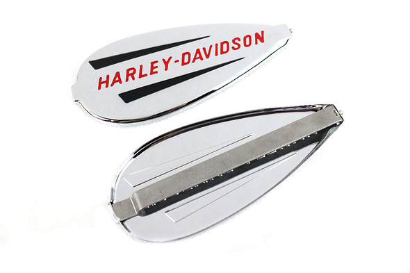 V-Twin - 38-4045 - Right and Left Gas Tank Emblem Set - Fits 1941-1946 Harley-Davidson U, W, 1940-1946 EL, 1941-1946 FL, G