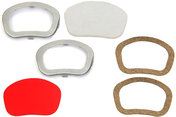 V-Twin - 39-0035 - Dash Panel Lens Rim Set Raw - Fits 1936-1938 Harley-Davidson EL, 1937-1938 U