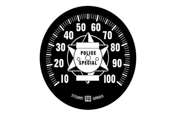 V-Twin - 39-0067 - Black Tin Speedometer Face - Fits 1936-1952 Harley-Davidson EL, 1941-1980 FL