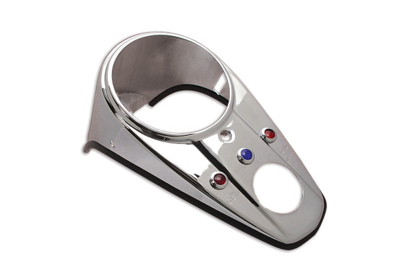 V-Twin - 39-0110 - Chrome Three Light Dash Panel - Fits 1962-1967 Harley-Davidson FL