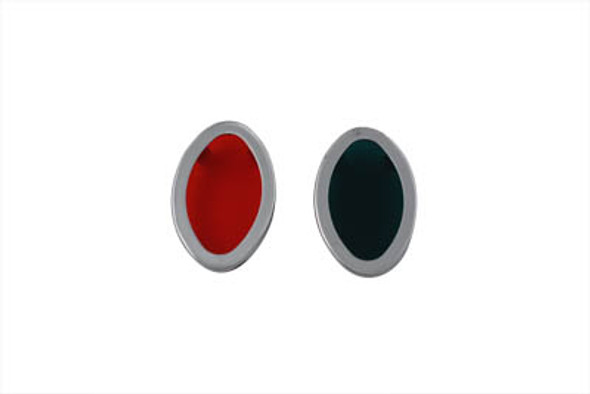 V-Twin - 39-0113 - Chrome Cateye Dash Panel Lens Kit