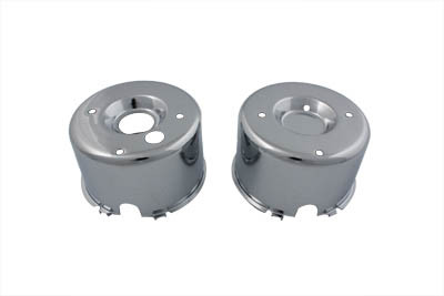 V-Twin - 39-0162 - Chrome Gauge Cover Set - Fits 1984-1990 Harley-Davidson XL, FXR