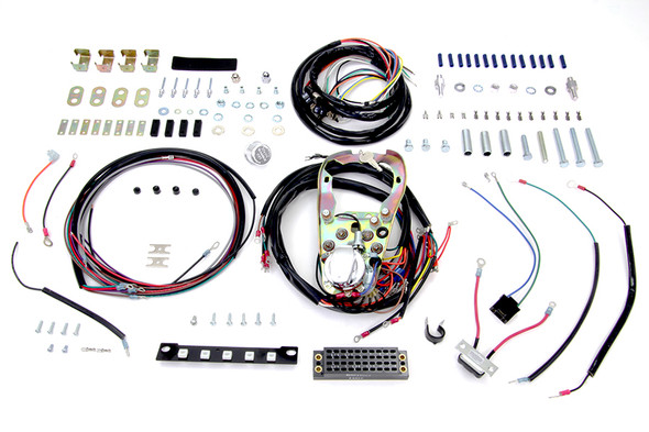 V-Twin - 39-0197 - Five Light Dash Base Wiring Harness Assembly - Fits 1972 Harley-Davidson FL