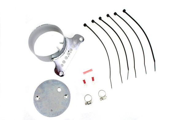 V-Twin - 39-0212 - Single Gauge Mount Bracket Chrome - Fits 1995-2005 Harley-Davidson XL, FXD
