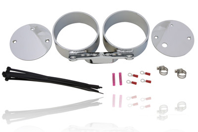 V-Twin - 39-0213 - Dual Gauge Mount Bracket Chrome - Fits 1995-2005 Harley-Davidson XL, FXD