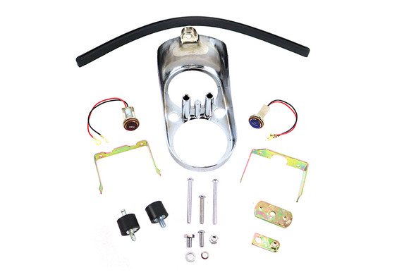 V-Twin - 39-0244 - FXS Dash Housing Kit Chrome - Fits 1977-1984 Harley-Davidson FXS