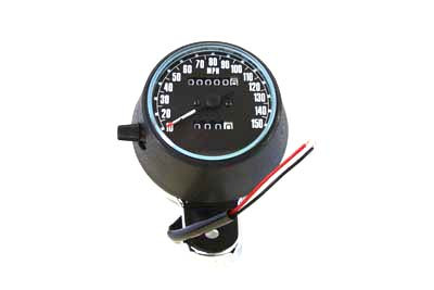 V-Twin - 39-0372 - Speedometer Black Plastic Style 2:1 - Fits 1974-1984 Harley-Davidson XLCH, FX, 1982-1983 FXR, 1974-1984 FXE, XLH
