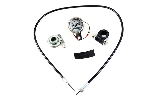 V-Twin - 39-0437 - Mini 48mm Speedometer with 2:1 Ratio