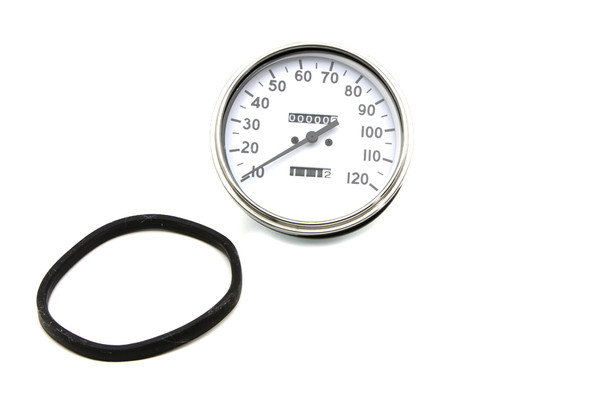 V-Twin - 39-0480 - Replica 2:1 Speedometer with Black Needle - Fits 1936-1952 Harley-Davidson WL, 1936-1940 EL, 1941-1961 FL, 1938-1948 UL