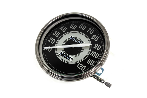 V-Twin - 39-0481 - Replica 2:1 Speedometer with White Needle - Fits 1940-1945 Harley-Davidson FL