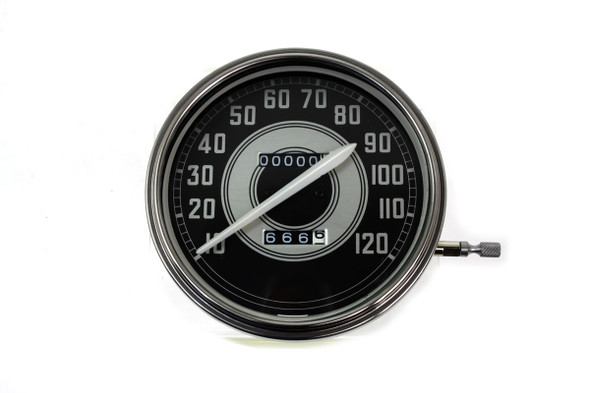 V-Twin - 39-0481 - Replica 2:1 Speedometer with White Needle