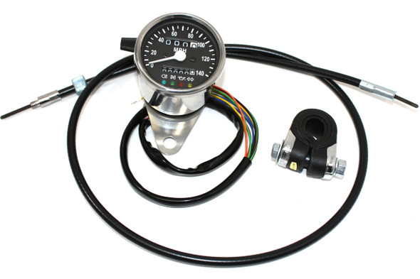 V-Twin - 39-0578 - Mini 60mm Speedometer with 2:1 Ratio