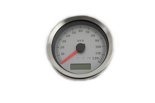 V-Twin - 39-0667 - Programmable Gauge with Silver Face - Fits 1999-2003 Harley-Davidson XL, FXD
