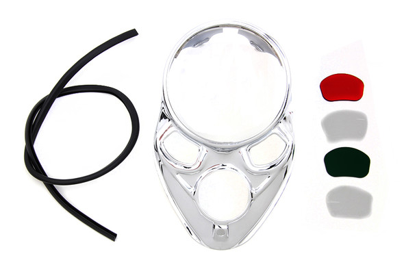 V-Twin - 39-0749 - Chrome Dash Panel - Fits 1938 Harley-Davidson EL, WL, UL