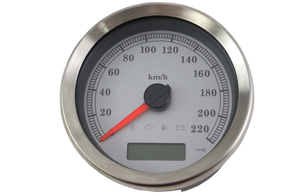 V-Twin - 39-0879 - 4 inch Electronic Speedometer Assembly Silver - Fits 2004-2013 Harley-Davidson XL, FLTR, FLHT, 2008-2010 FXCWC, 2004-2011 FXD, 2008-2010 FXCW