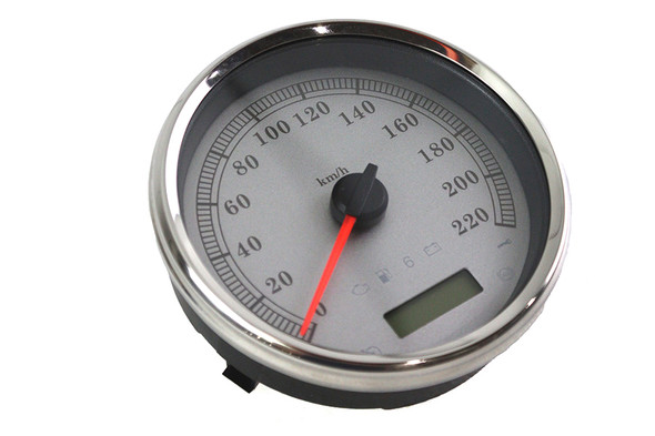 V-Twin - 39-0883 - 5 inch Electronic Speedometer Assembly Silver - Fits 2004-2013 Harley-Davidson FLHR, 2004-2011 FXD, 2004-2010 FXST, FLST