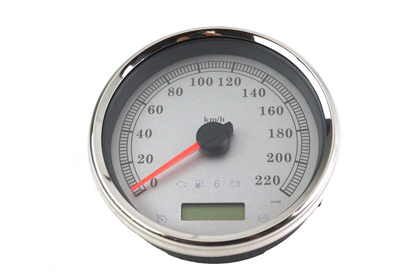 V-Twin - 39-0883 - 5 inch Electronic Speedometer Assembly Silver - Fits 2004-2013 Harley-Davidson FLHR, 2004-2011 FXD, 2004-2010 FXST, FLST