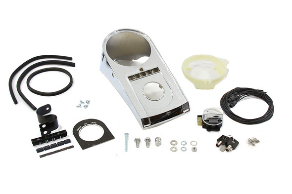 V-Twin - 39-0896 - Chrome Bobbed Dash Cover Kit - Fits 1996-1999 Harley-Davidson FXST, FLST