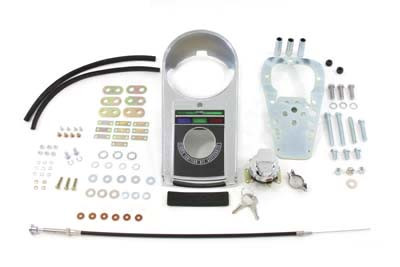 V-Twin - 39-0967 - Chrome Cast Dash Cover Kit without Speedometer - Fits 1968-1984 Harley-Davidson FLH, 1984-1995 FXST, 1971-1986 FX, 1986-1995 FLST